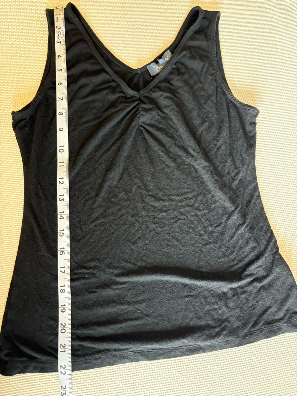 Modcloth Black Tank Top Stretchy V Neck Size Medium Retro 70s 80s - Picture 4 of 6